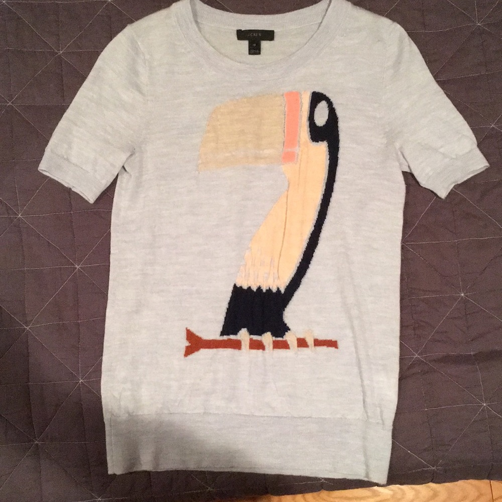 J Crew Toucan Tippi Sweater (short sleeve)